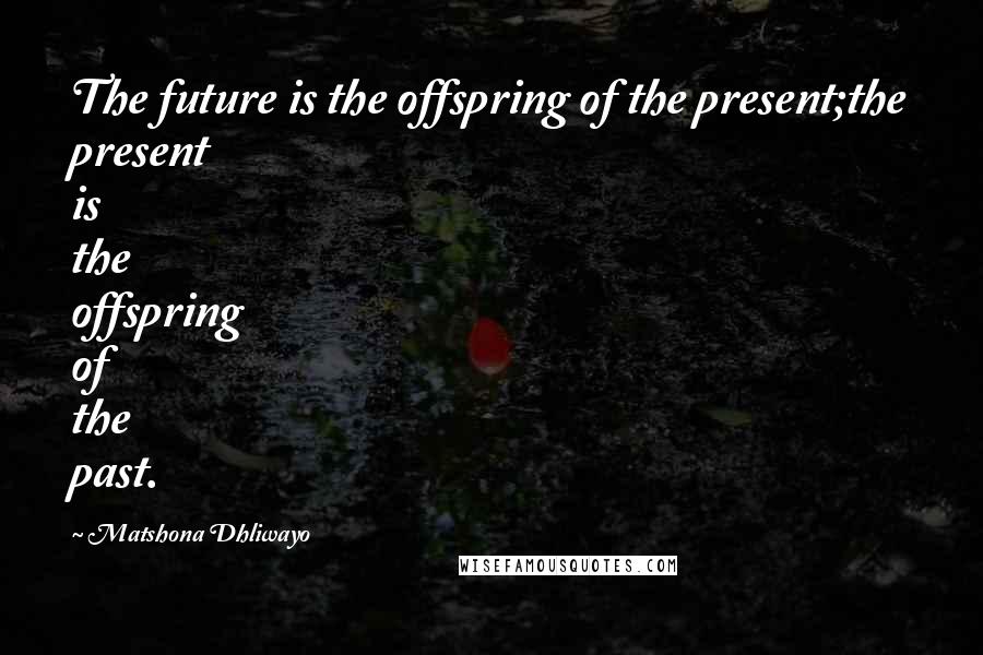 Matshona Dhliwayo Quotes: The future is the offspring of the present;the present is the offspring of the past.