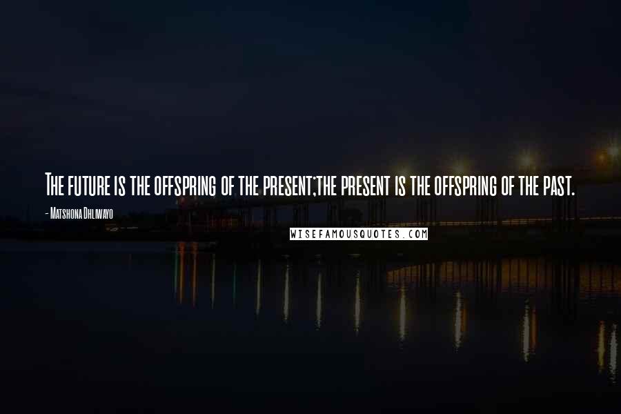 Matshona Dhliwayo Quotes: The future is the offspring of the present;the present is the offspring of the past.