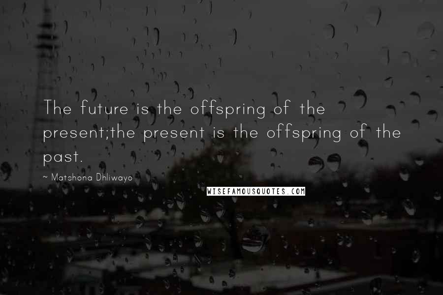 Matshona Dhliwayo Quotes: The future is the offspring of the present;the present is the offspring of the past.