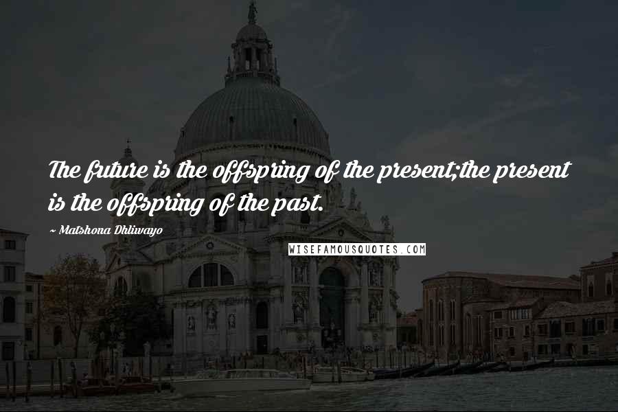 Matshona Dhliwayo Quotes: The future is the offspring of the present;the present is the offspring of the past.
