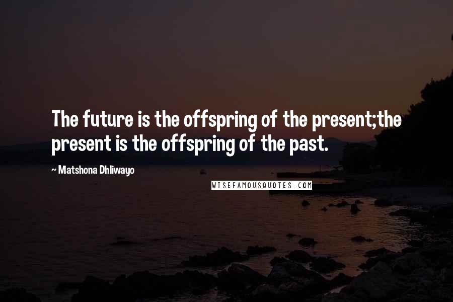 Matshona Dhliwayo Quotes: The future is the offspring of the present;the present is the offspring of the past.