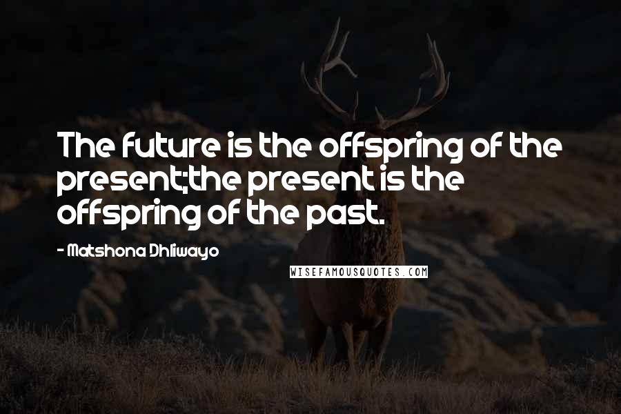 Matshona Dhliwayo Quotes: The future is the offspring of the present;the present is the offspring of the past.