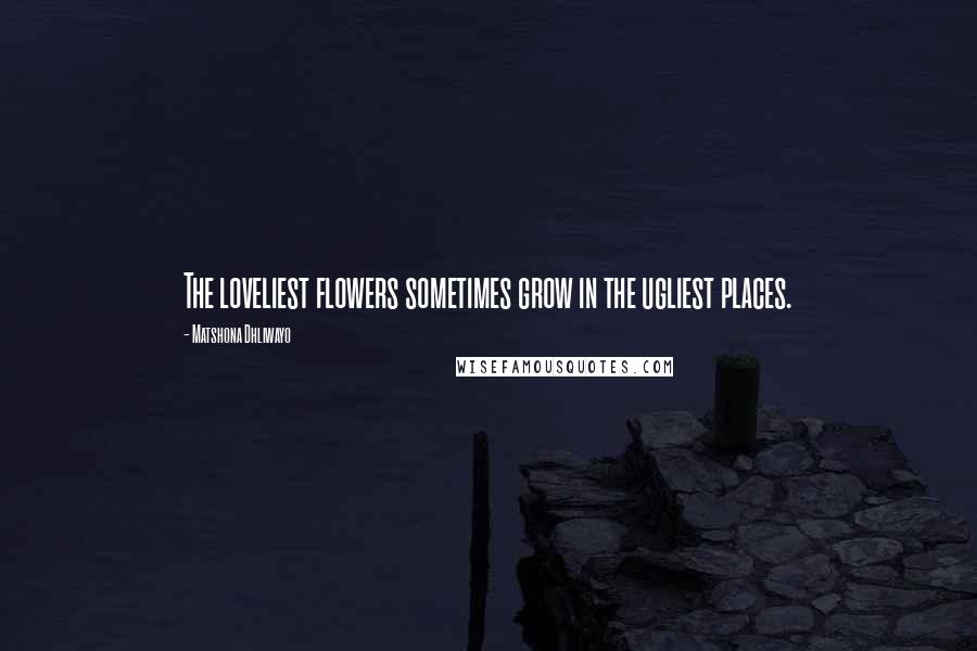 Matshona Dhliwayo Quotes: The loveliest flowers sometimes grow in the ugliest places.