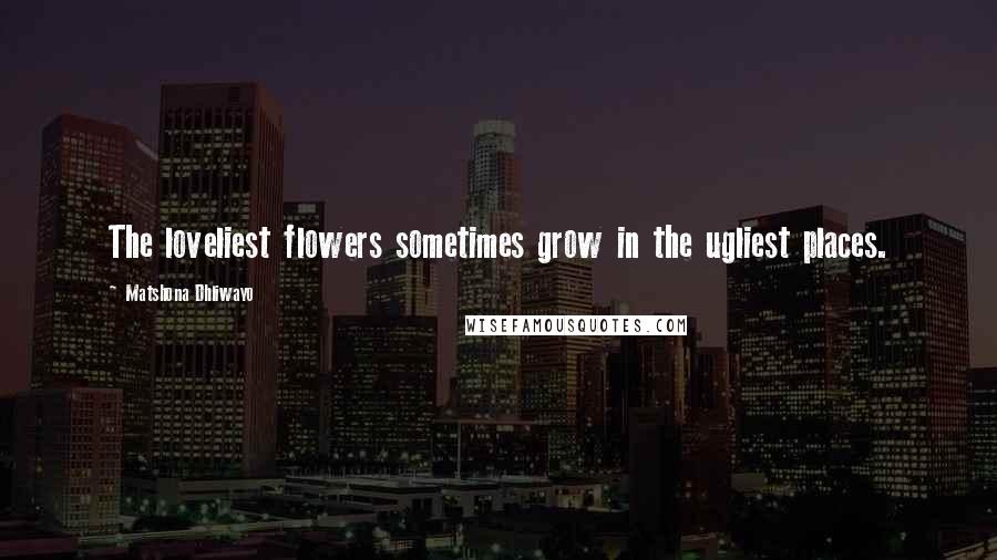 Matshona Dhliwayo Quotes: The loveliest flowers sometimes grow in the ugliest places.