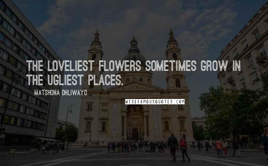 Matshona Dhliwayo Quotes: The loveliest flowers sometimes grow in the ugliest places.