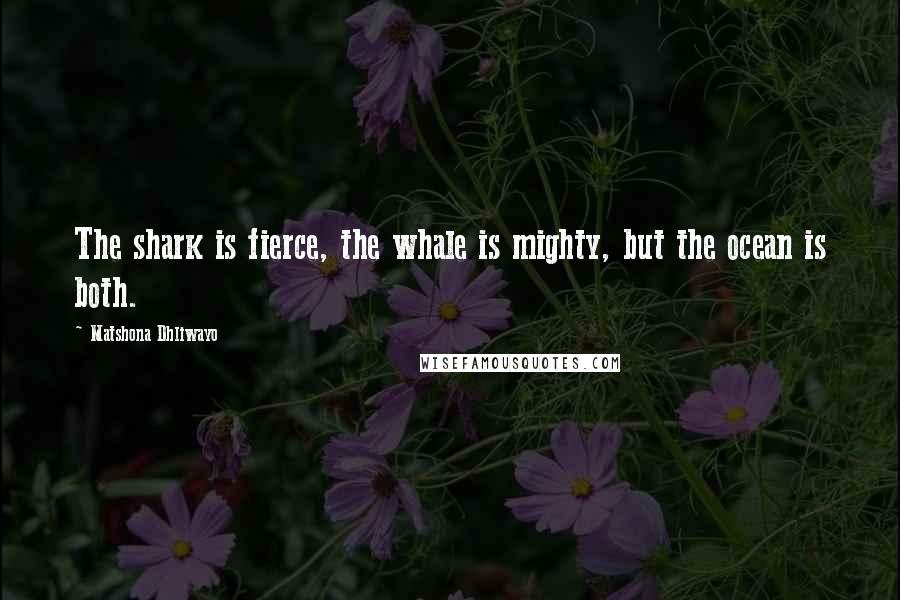 Matshona Dhliwayo Quotes: The shark is fierce, the whale is mighty, but the ocean is both.
