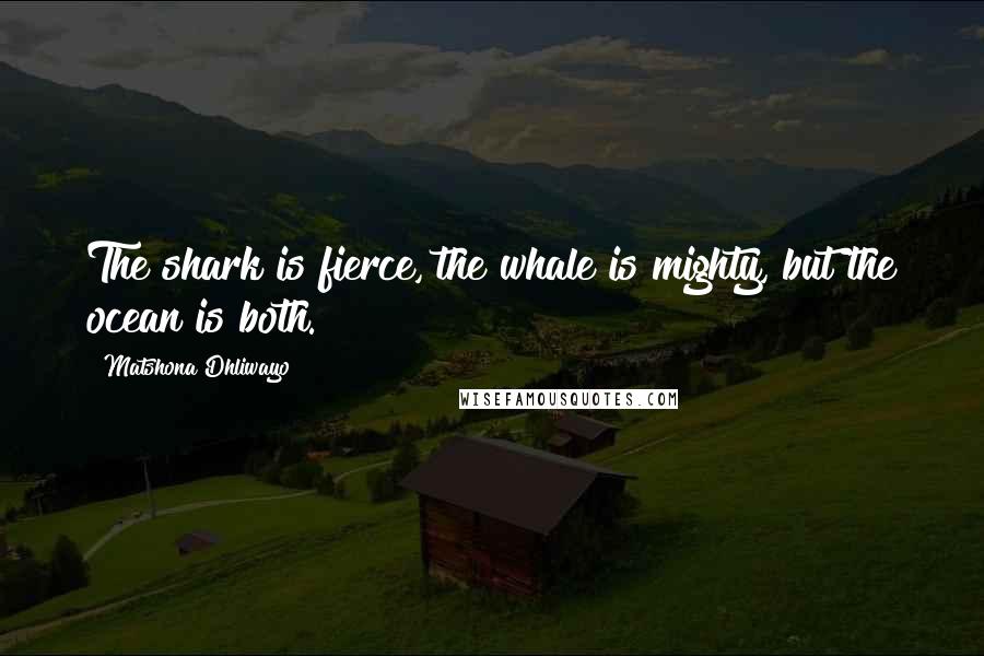 Matshona Dhliwayo Quotes: The shark is fierce, the whale is mighty, but the ocean is both.