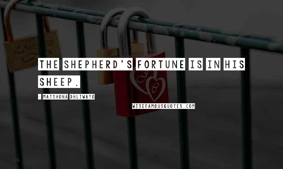 Matshona Dhliwayo Quotes: The shepherd's fortune is in his sheep.