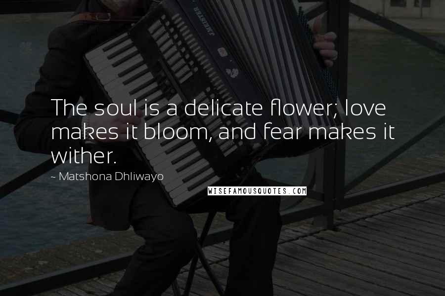 Matshona Dhliwayo Quotes: The soul is a delicate flower; love makes it bloom, and fear makes it wither.