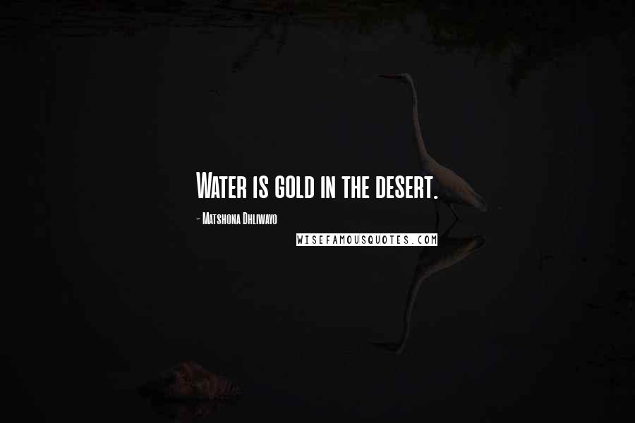 Matshona Dhliwayo Quotes: Water is gold in the desert.