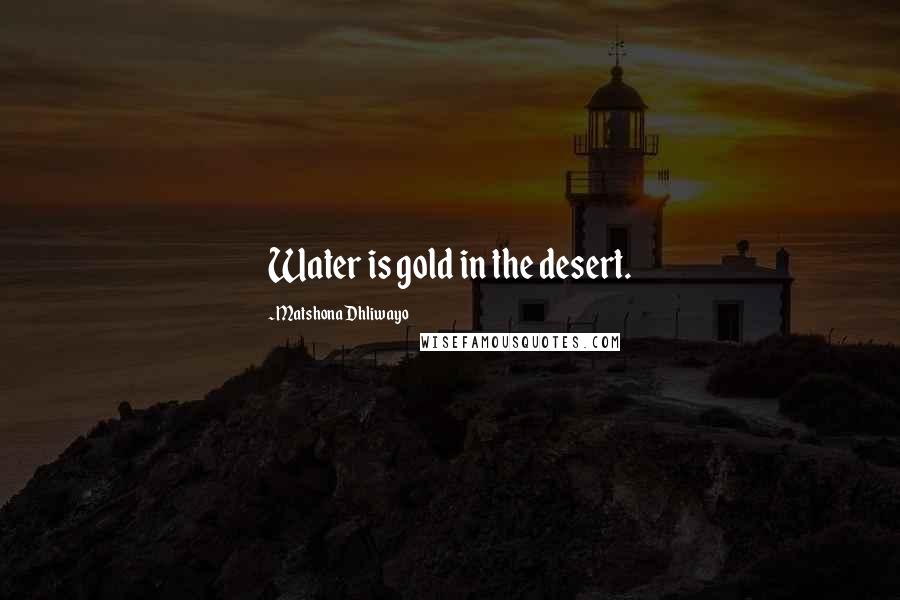 Matshona Dhliwayo Quotes: Water is gold in the desert.