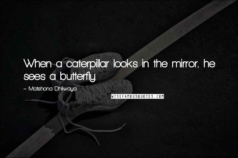 Matshona Dhliwayo Quotes: When a caterpillar looks in the mirror, he sees a butterfly.