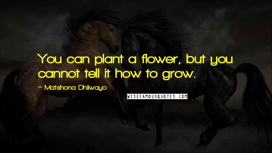 Matshona Dhliwayo Quotes: You can plant a flower, but you cannot tell it how to grow.
