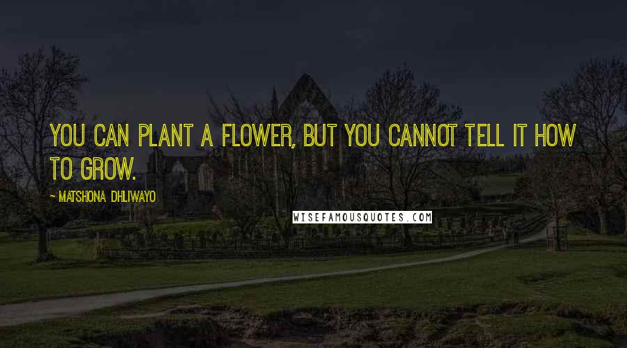 Matshona Dhliwayo Quotes: You can plant a flower, but you cannot tell it how to grow.