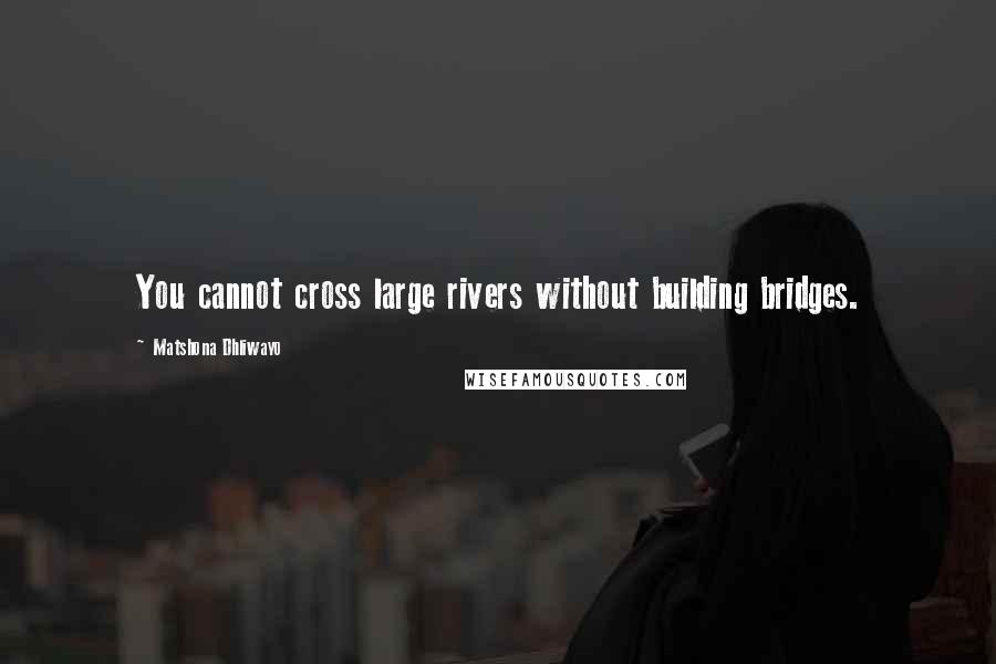 Matshona Dhliwayo Quotes: You cannot cross large rivers without building bridges.