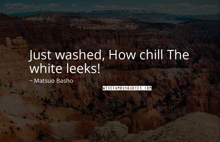 Matsuo Basho Quotes: Just washed, How chill The white leeks!