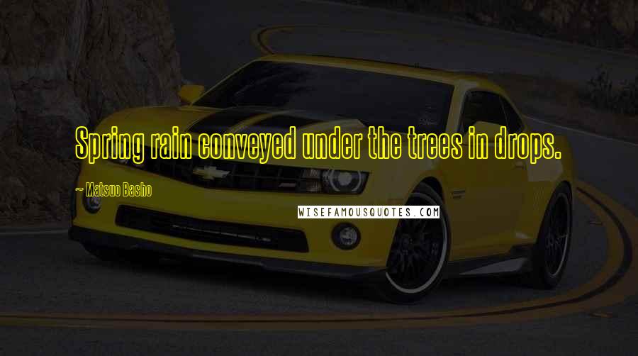 Matsuo Basho Quotes: Spring rain conveyed under the trees in drops.