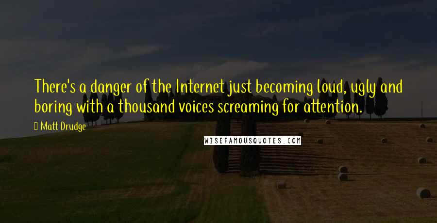 Matt Drudge Quotes: There's a danger of the Internet just becoming loud, ugly and boring with a thousand voices screaming for attention.