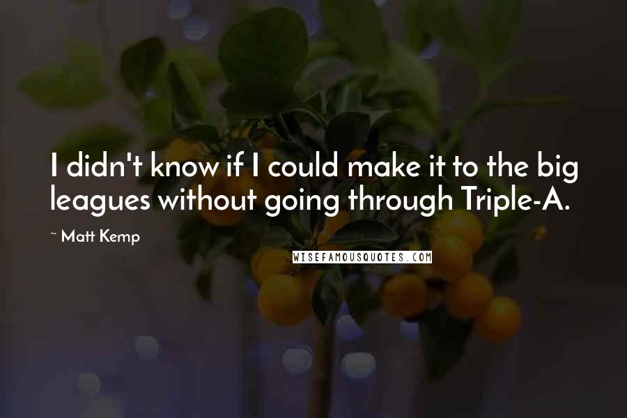 Matt Kemp Quotes: I didn't know if I could make it to the big leagues without going through Triple-A.