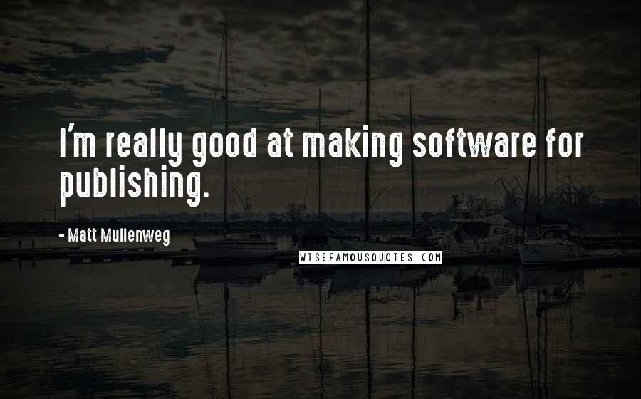 Matt Mullenweg Quotes: I'm really good at making software for publishing.