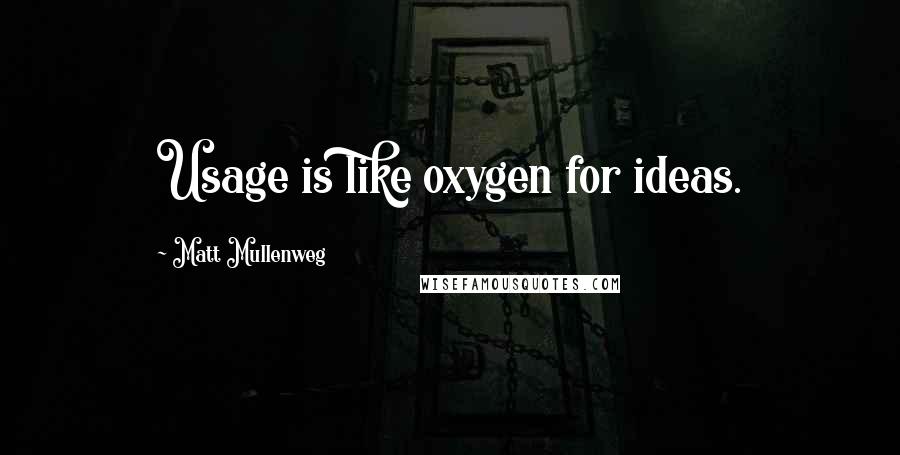 Matt Mullenweg Quotes: Usage is like oxygen for ideas.