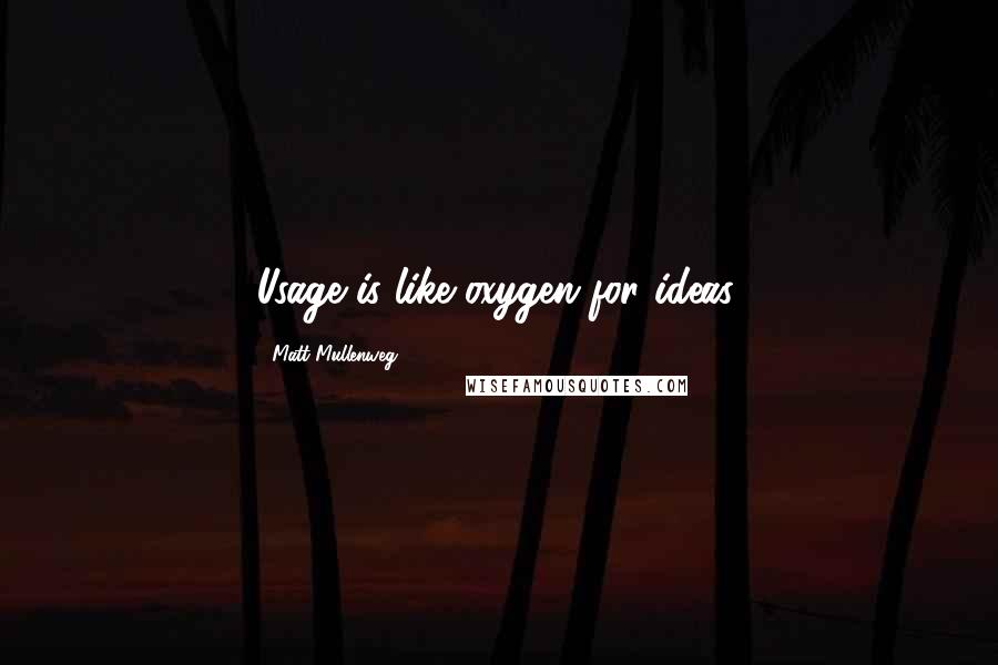 Matt Mullenweg Quotes: Usage is like oxygen for ideas.