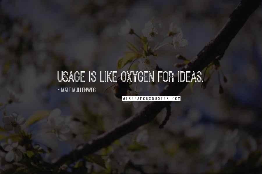Matt Mullenweg Quotes: Usage is like oxygen for ideas.