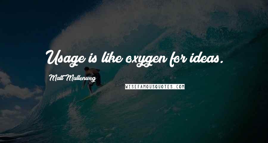 Matt Mullenweg Quotes: Usage is like oxygen for ideas.