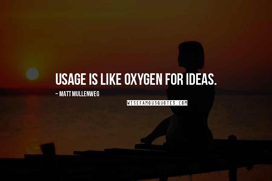 Matt Mullenweg Quotes: Usage is like oxygen for ideas.