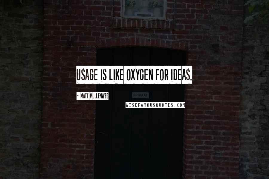 Matt Mullenweg Quotes: Usage is like oxygen for ideas.