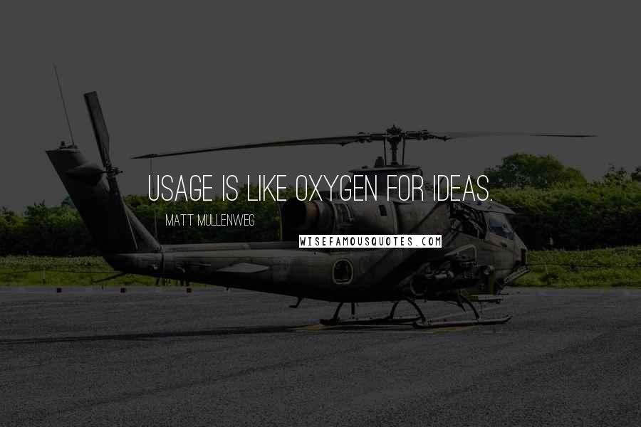 Matt Mullenweg Quotes: Usage is like oxygen for ideas.