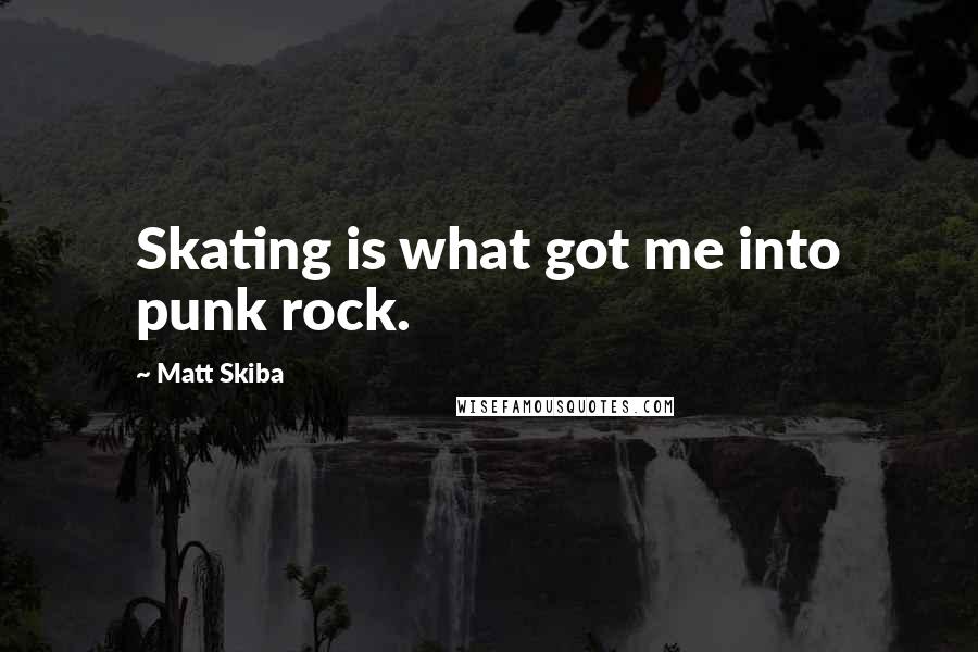 Matt Skiba Quotes: Skating is what got me into punk rock.