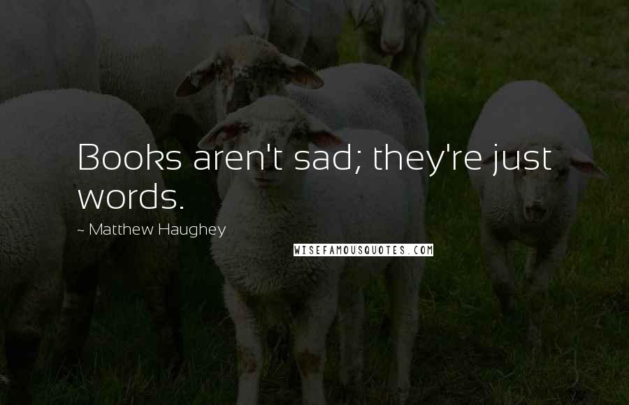 Matthew Haughey Quotes: Books aren't sad; they're just words.