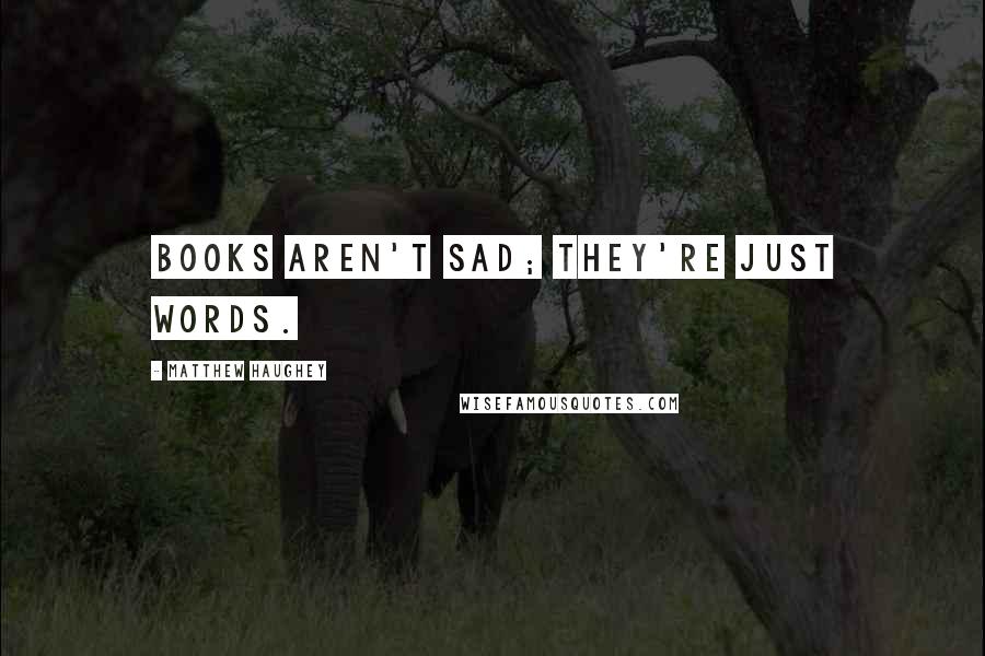 Matthew Haughey Quotes: Books aren't sad; they're just words.