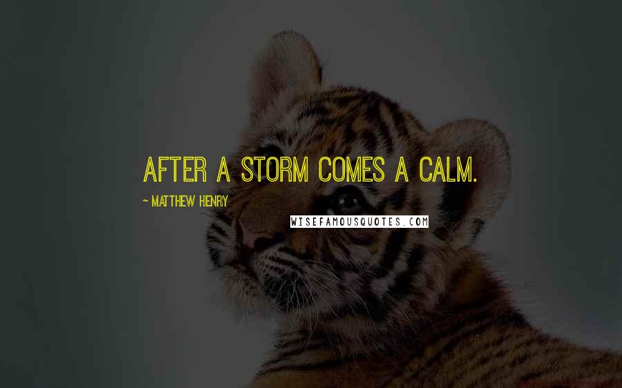 Matthew Henry Quotes: After a storm comes a calm.