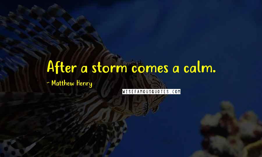 Matthew Henry Quotes: After a storm comes a calm.