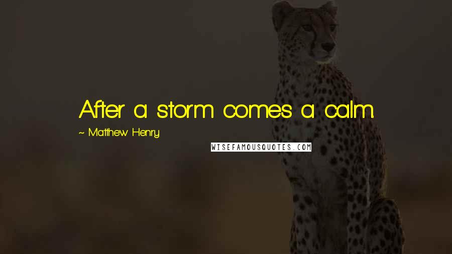 Matthew Henry Quotes: After a storm comes a calm.