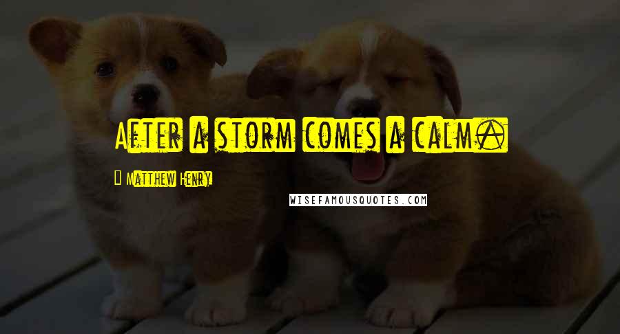 Matthew Henry Quotes: After a storm comes a calm.