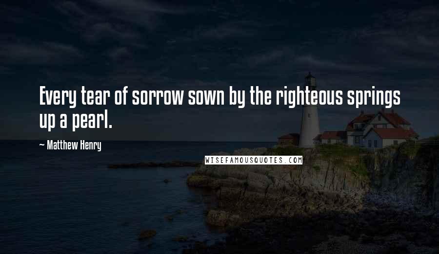 Matthew Henry Quotes: Every tear of sorrow sown by the righteous springs up a pearl.