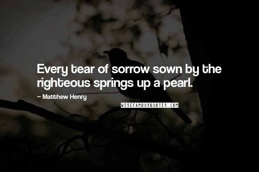 Matthew Henry Quotes: Every tear of sorrow sown by the righteous springs up a pearl.