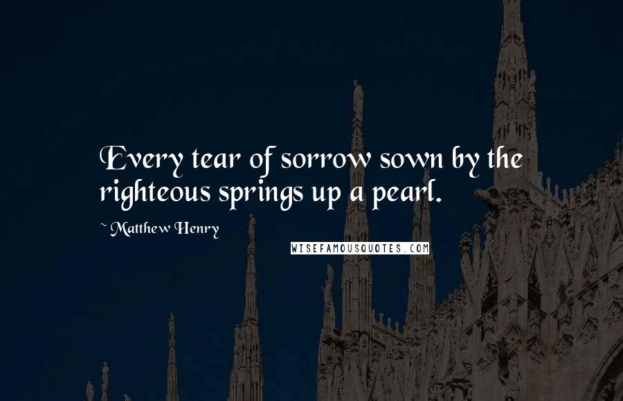 Matthew Henry Quotes: Every tear of sorrow sown by the righteous springs up a pearl.