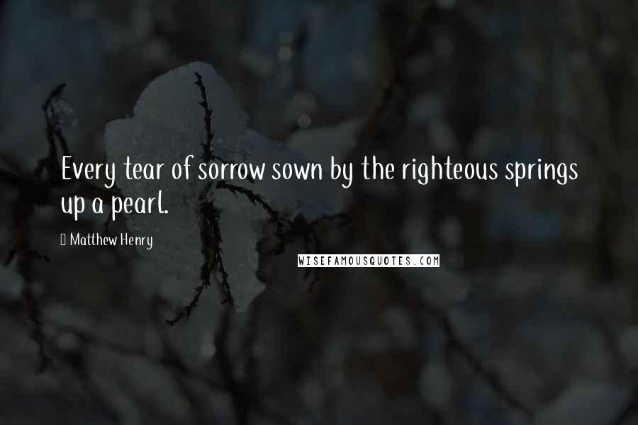 Matthew Henry Quotes: Every tear of sorrow sown by the righteous springs up a pearl.