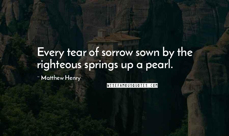 Matthew Henry Quotes: Every tear of sorrow sown by the righteous springs up a pearl.