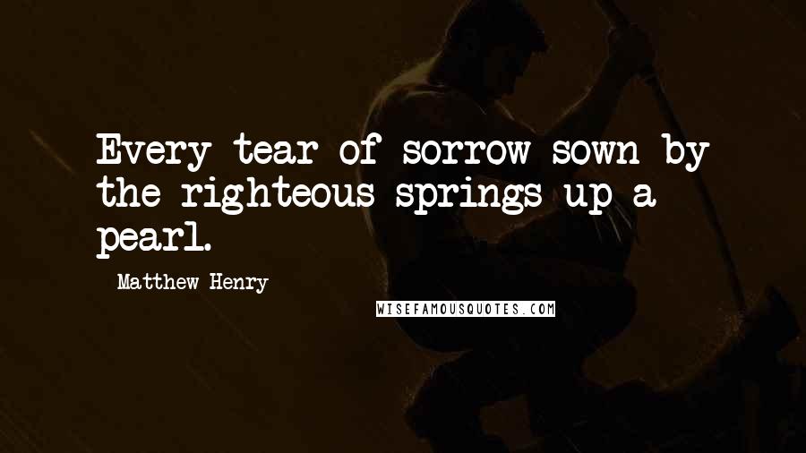 Matthew Henry Quotes: Every tear of sorrow sown by the righteous springs up a pearl.