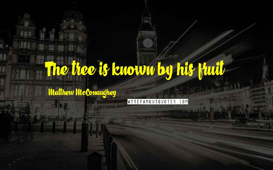 Matthew McConaughey Quotes: The tree is known by his fruit.