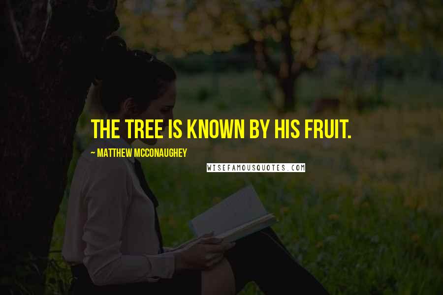 Matthew McConaughey Quotes: The tree is known by his fruit.