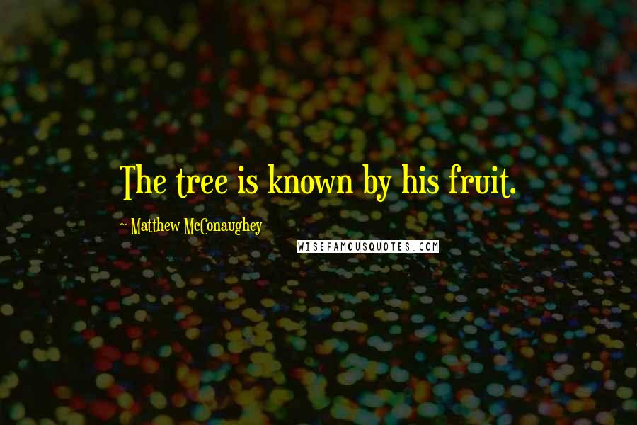 Matthew McConaughey Quotes: The tree is known by his fruit.