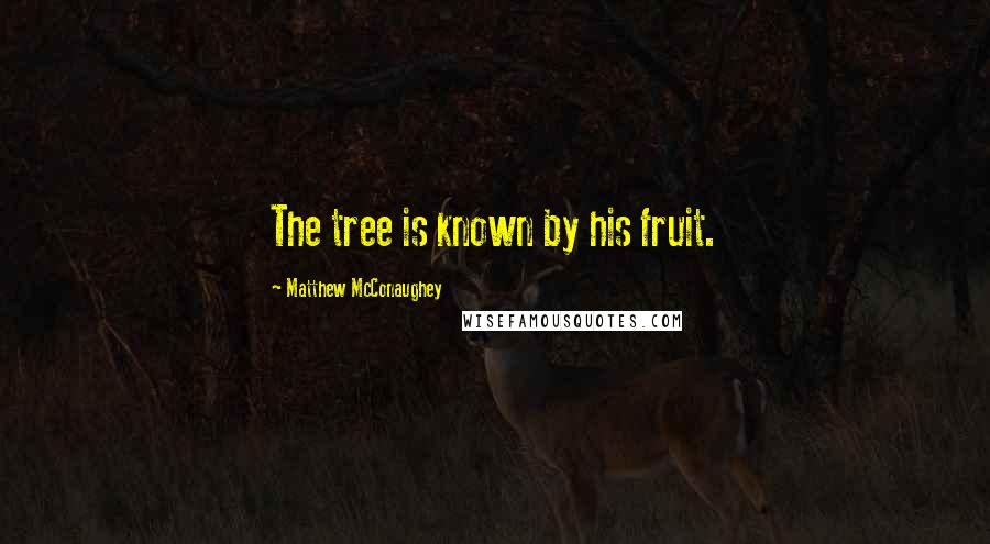 Matthew McConaughey Quotes: The tree is known by his fruit.