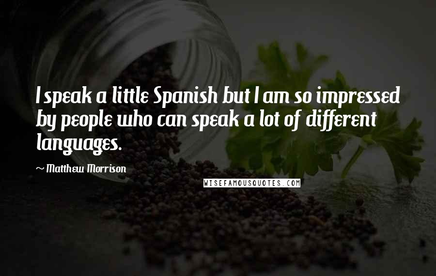 Matthew Morrison Quotes: I speak a little Spanish but I am so impressed by people who can speak a lot of different languages.