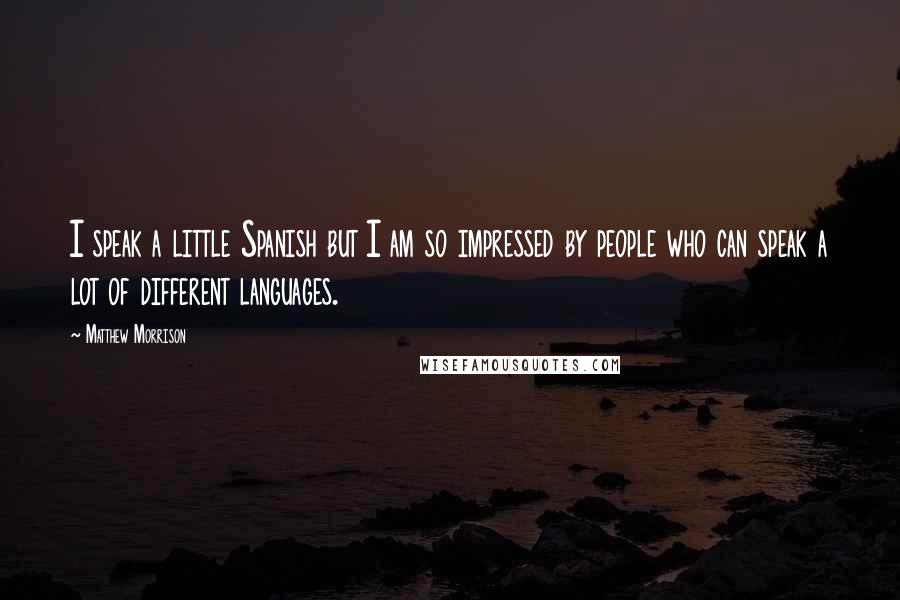 Matthew Morrison Quotes: I speak a little Spanish but I am so impressed by people who can speak a lot of different languages.
